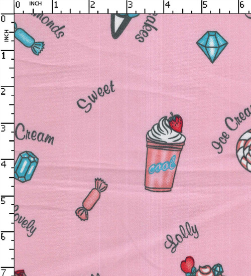 Cotton Polyester Lycra Printed Satin Sweets