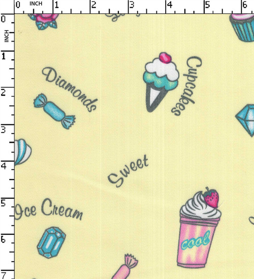 Cotton Polyester Lycra Printed Satin Sweets