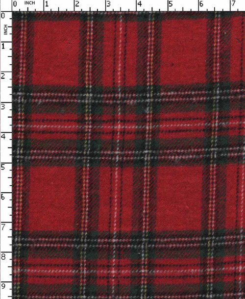 Cotton Poly Recycled Yarn Dyed Twill Tartan Check Red/Olive/Yellow/White/Black Brushed  Gsm-199 Jec-Jtp1211-Ea