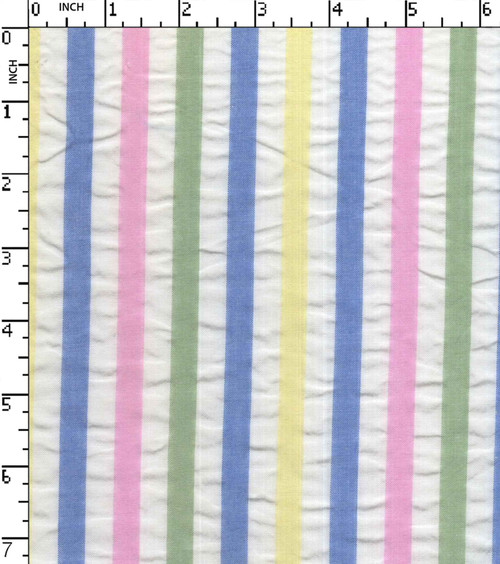 100% Cotton Yarn Dyed Seersucker 1Cm Stripe