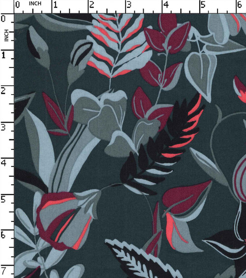 Cotton Polyester Lycra Printed Plain Floewr With Leaf