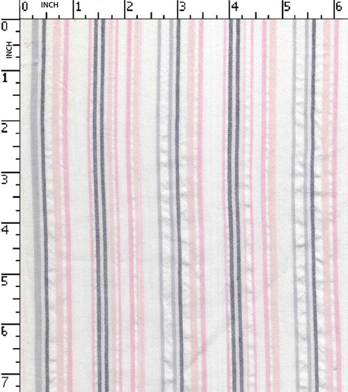 100% Cotton Yarn Dyed Seersucker Uneven Stripe