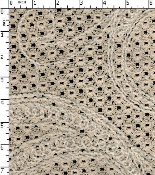 Polyester Cotton Greige Lace Paisely