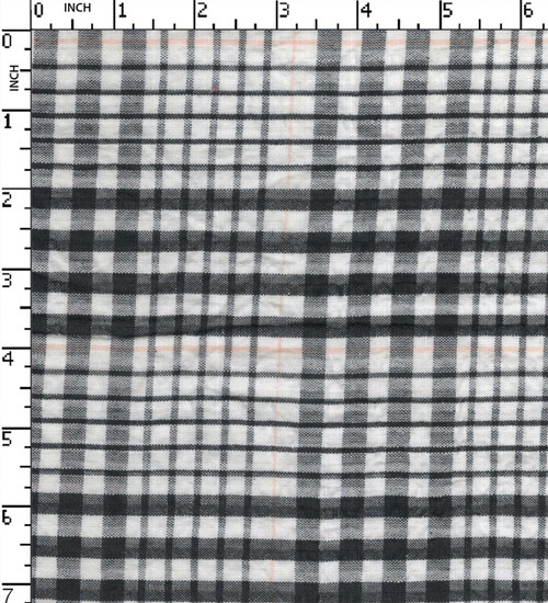 100% Cotton Yarn Dyed Seersucker Medium Check
