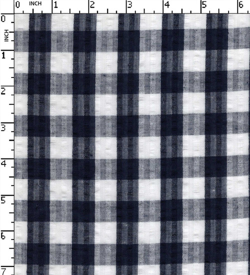 100% Cotton Yarn Dyed Seersucker Small Check