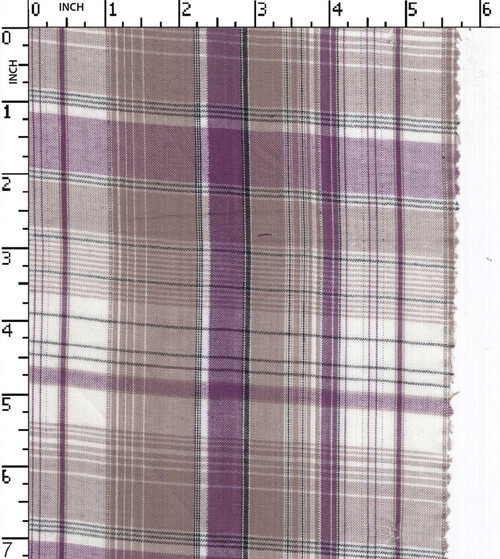 Cotton Lurex Yarn Dyed Plain Medium Check