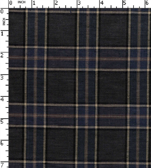 52% Linen 48% Cotton Yarn Dyed Plain Big Check