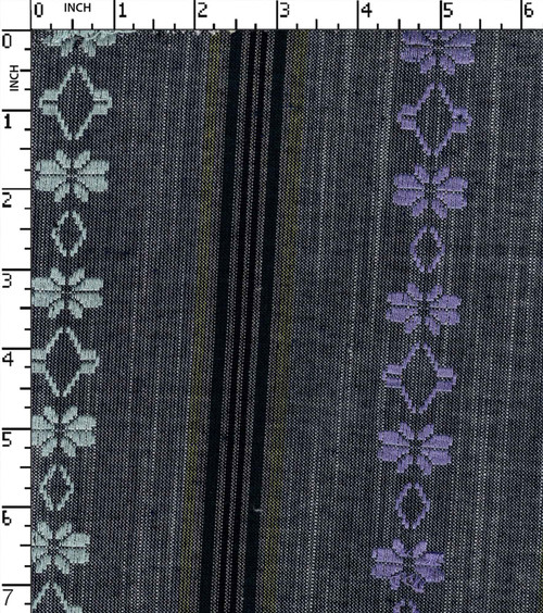 100% Cotton Yarn Dyed Dobby Flower With Stripe Chambray