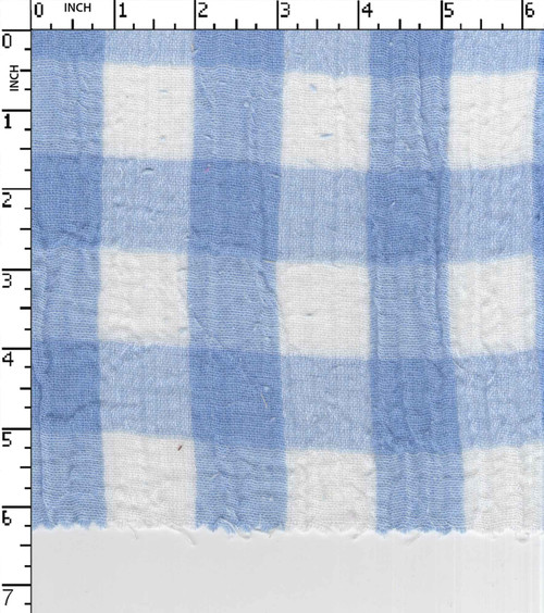 Cotton Polyester Yarn Dyed Double Cloth Medium Check With Bubble Effect