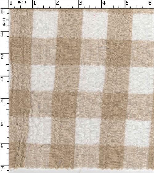 Cotton Polyester Yarn Dyed Double Cloth Medium Check With Bubble Effect