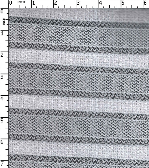 Polyester Lurex Bleached Lace Thin Thick Stripe