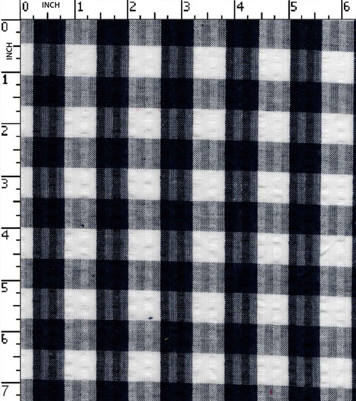 100% Cotton Yarn Dyed Seersucker Medium Check