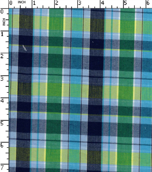 100% Cotton Yarn Dyed Plain Medium Check