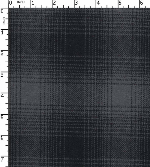 100% Cotton Yarn Dyed Twill Medium Check Grey/Black Brushed  Gsm-212 Mcc-9091-Ga