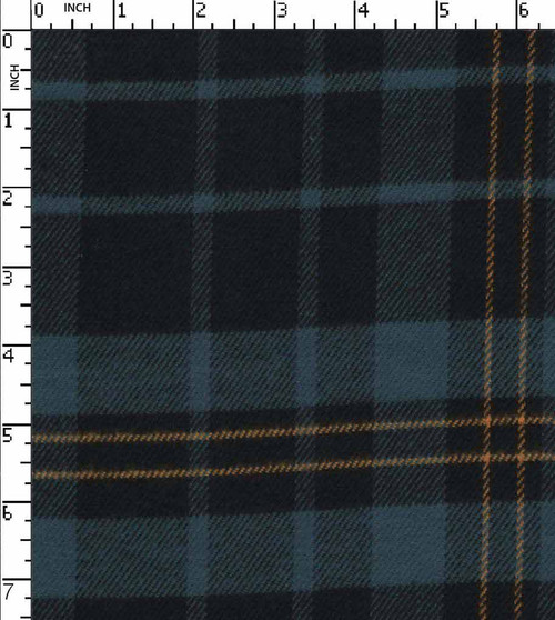 100% Cotton Yarn Dyed Twill Big Check Black/Navy/Yellow Brushed  Gsm-192 Mcc-9097-Ga