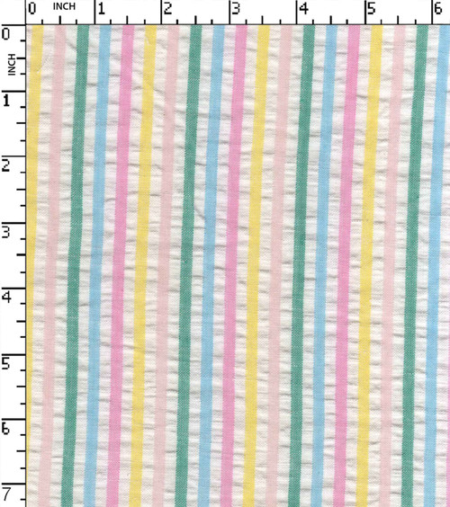 100% Cotton  Yarn Dyed Seersucker 3Mm Stripe