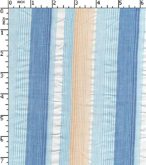 100% Cotton  Yarn Dyed Seersucker Thin Thick Stripe