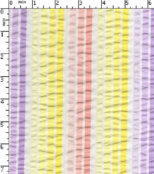 100% Polyester  Yarn Dyed Seersucker Thin Thick Stripe