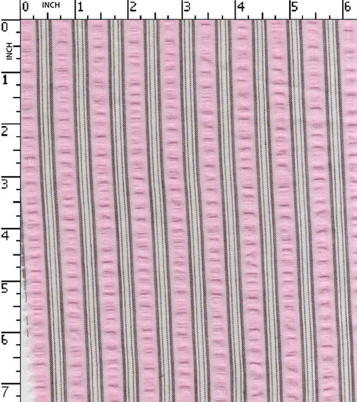 100% Cotton Yarn Dyed Seersucker Thin Thick Stripe