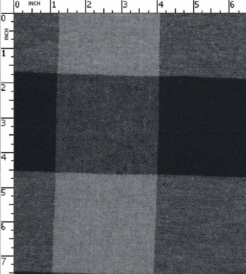 100% Cotton Yarn Dyed Twill Buffalo Check With Melang Navy/Grey Brushed  Gsm-188 Mcc-9106-Ga