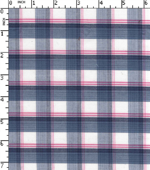 100% Cotton  Yarn Dyed Plain Medium Check