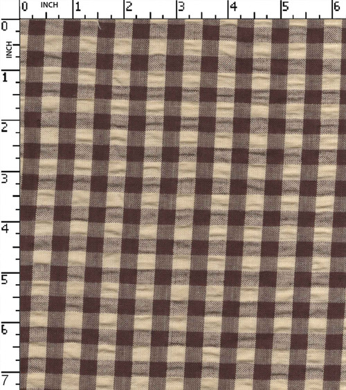 100% Cotton  Yarn Dyed Seersucker Small Check