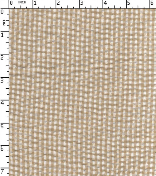 100% Cotton  Yarn Dyed Seersucker Small Check
