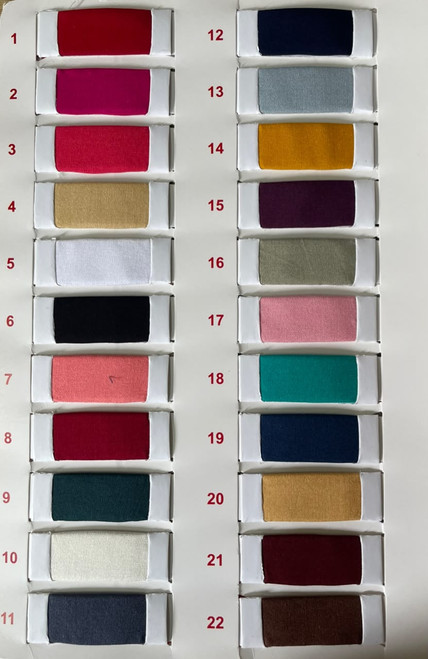 100% Viscose Solid Dyed Plain Rayon Color Chart 1