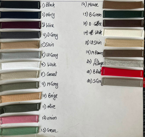 94% Cotton 6% Lycra Solid Dyed Terry Knitted Bottom Color Chart