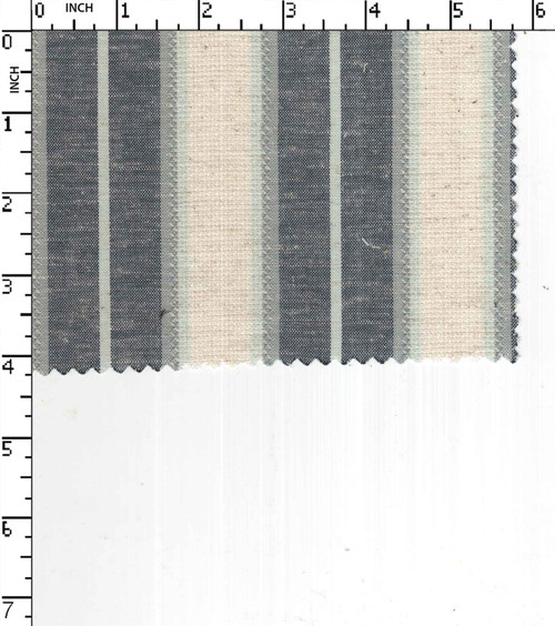 90% Cotton 10% Linen Yarn Dyed Dobby Thin Thick Stripe