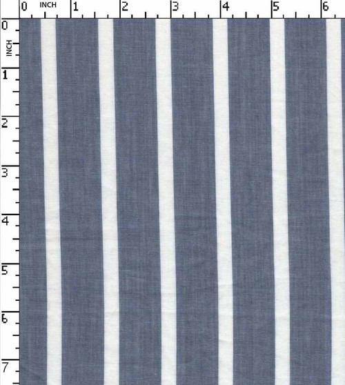 100% Cotton Yarn Dyed Plain Candy Stripe With Chambray Blue/White   Gsm-84 Wid-24-Ga