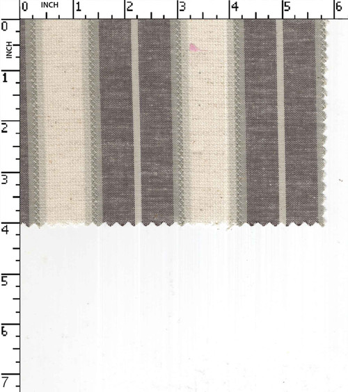 90% Cotton 10% Linen Yarn Dyed Dobby Thin Thick Stripe
