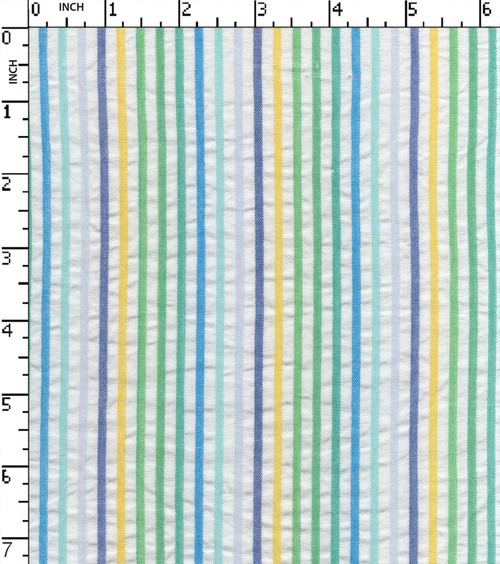 100% Cotton Yarn Dyed Seersucker Thin Thick Stripe
