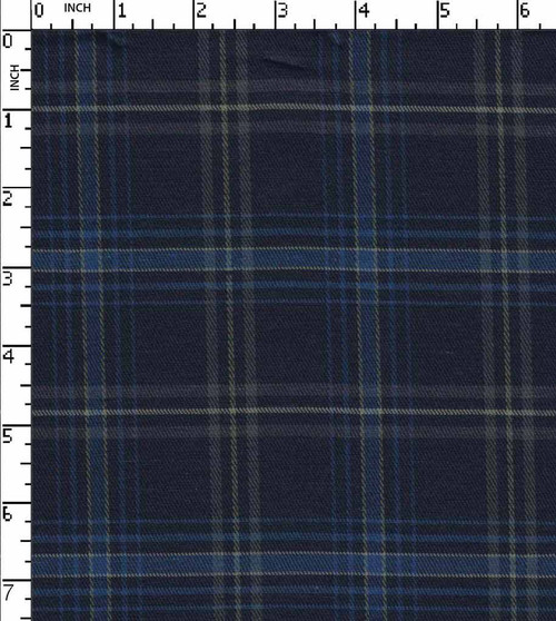 65% Cotton 35% Polyester Yarn Dyed Twill Big Check Navy/Blue/Mint   Gsm-112 Wcm-Bk716B-Ga