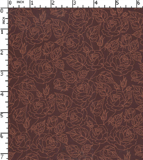 100% Cotton Printed Plain Rose With Leaf