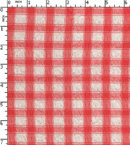 100% Cotton Yarn Dyed Seersucker Medium Check