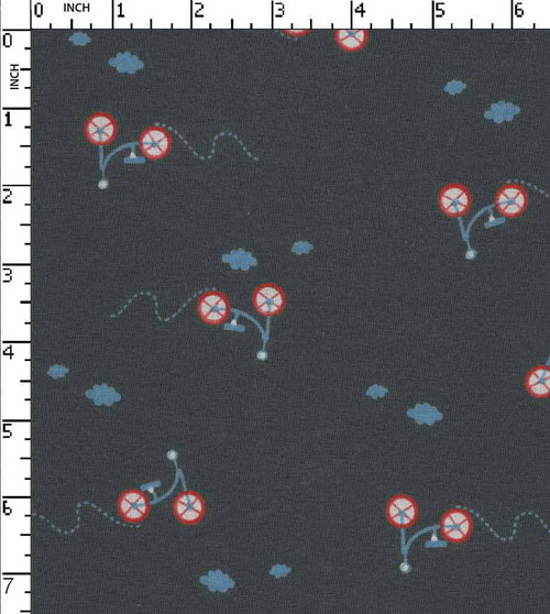 100% Cotton Printed Single Jersey Cycle Charcoal/White/Orange/Sky Blue  30'S Gsm-170 Vfa-77A-Ia