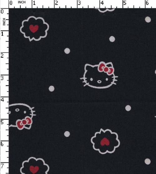 100% Cotton Printed Single Jersey Cat With Heart And Dot Navy/Whiite/Magenta  30'S Gsm-170 Vfa-75A-Ia