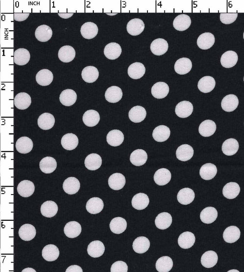 100% Cotton Printed Single Jersey Polka Dot Navy/White  30'S Gsm-170 Vfa-56A-Ia