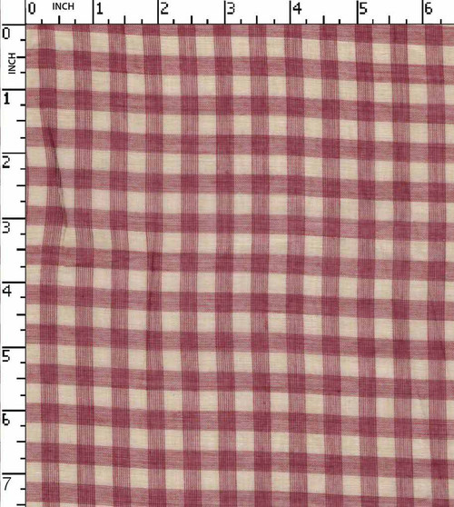 100% Cotton Yarn Dyed Plain Gingham Check Red/Beige   Gsm-50 Shs-10813-Ia