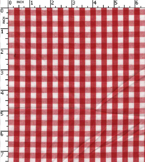 100% Cotton Yarn Dyed Plain Gingham Check Red/White   Gsm-113 Nem-7790-Ia