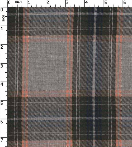 100% Cotton  Yarn Dyed Twill Big Check With Lurex Melange/Olive/Navy/Orange/Silver   Gsm-111 Shs-14051-Ia