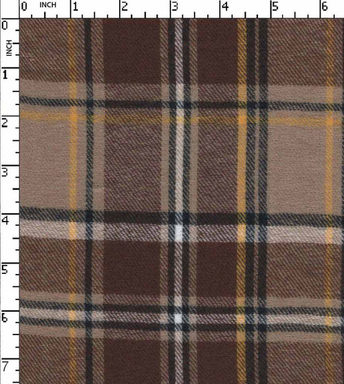 100% Cotton Yarn Dyed Twill Flannel Check Brown/Navy/White/Yellow Brushed  Gsm-122 Shs-10066-Ia