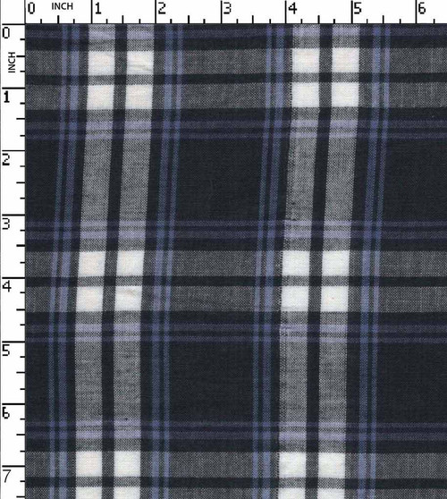 100% Cotton Yarn Dyed Plain Plaid Check Navy/White/D.Blue   Gsm-92 Mcc-58310-Ia