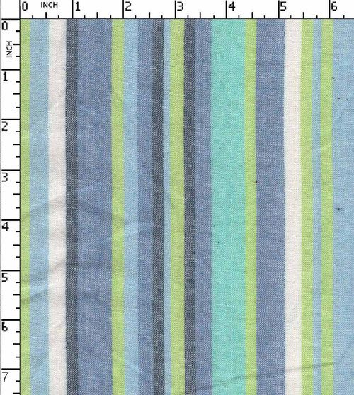100% Cotton Yarn Dyed Plain Barcode Stripe Blue/Green/White/L.Blue   Gsm-141 Ake-204-Ja