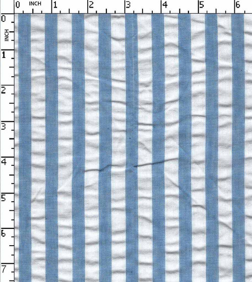 100% Cotton Yarn Dyed Seersucker Candy Stripe Blue/White   Gsm-101 Ake-217-Ja
