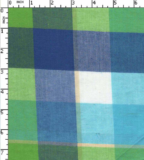 100% Cotton Yarn Dyed Plain Big Check D.Blue/Green/White/Skyblue   Gsm-150 Ake-437-Ja