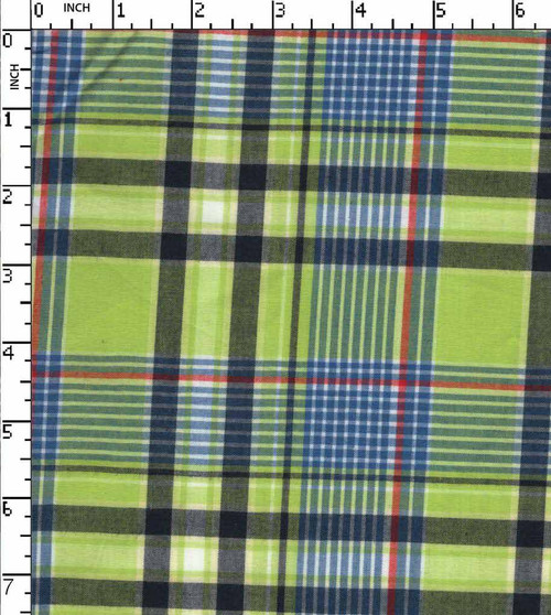 100% Cotton Yarn Dyed Plain Medium Check Green/D.Blue/Navy/White   Gsm-107 Jec-Ja1157-Ka