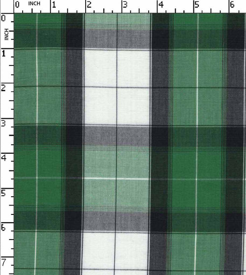 100% Cotton Yarn Dyed Plain Plaid Check Green/White/Black   Gsm-122 Jec-Jfp434-Ka