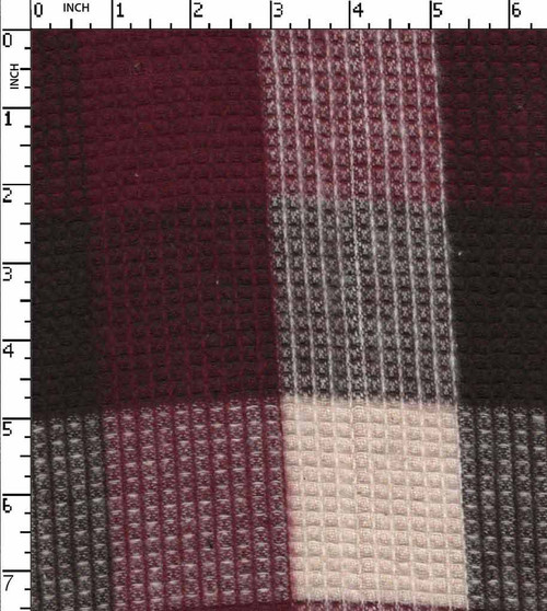 100% Cotton Yarn Dyed Dobby Big Check White/Burgundy/Chocolate Brushed  Gsm-206 Jec-Je12683-La